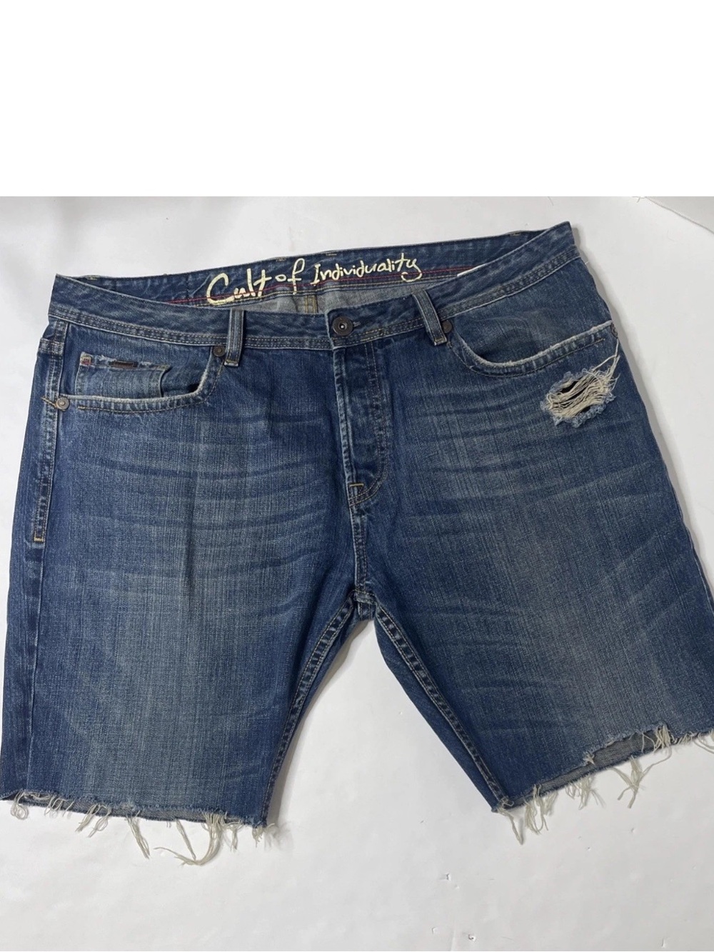 Cult of Individuality Hagen Japanese Denim Cut Off Shorts Men’s 40 Rare